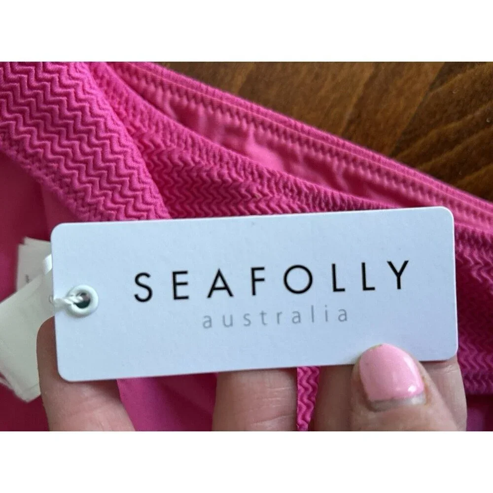 Seafolly Women's Pink Sea Dive High Waisted Bottom Swimwear AUS 10 /‎ US 6 NEW